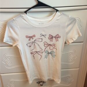hollister White Shirt with Bow Design